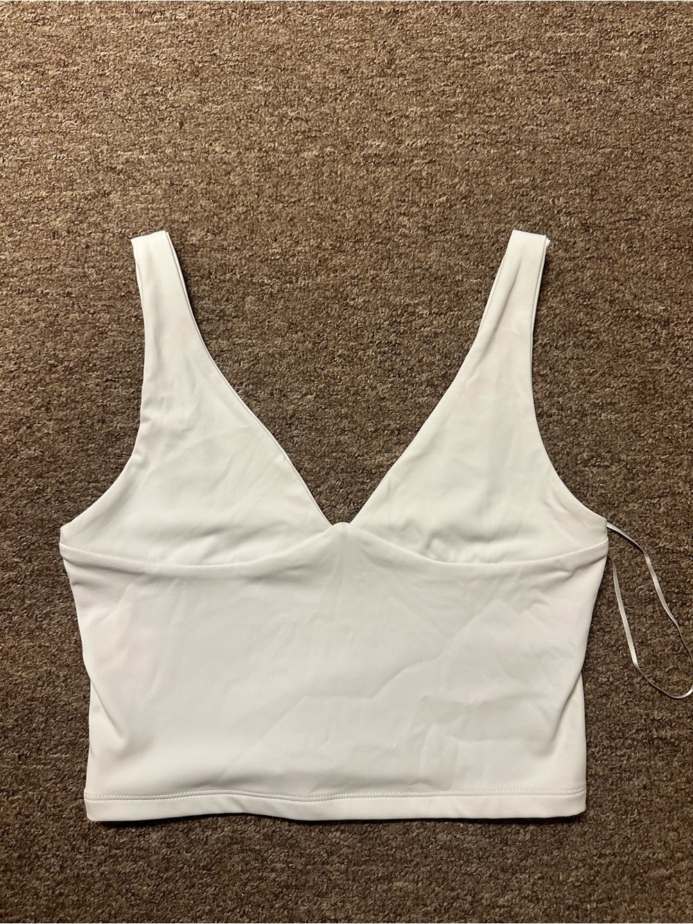 White V-Neck Crop Tank Top